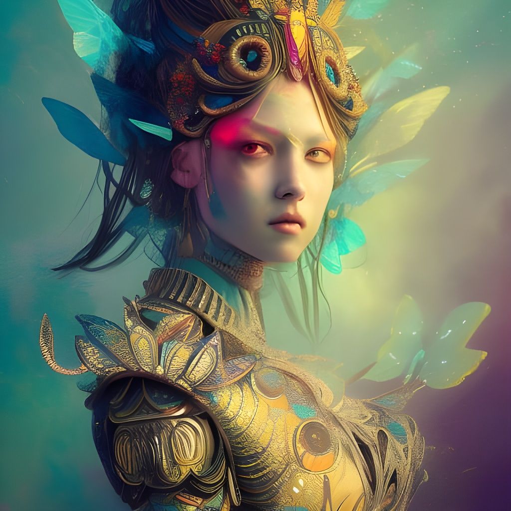 Butterfly Princess Portrait in Detailed Fantasy Art