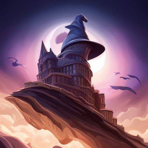 Hogwarts Crest with Sorting Hat Digital Art