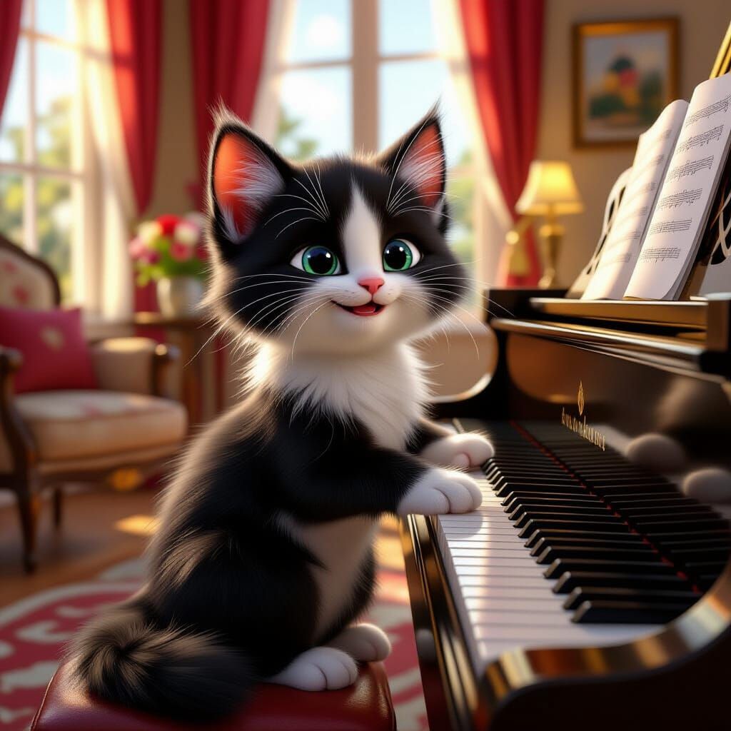Piano kitten
