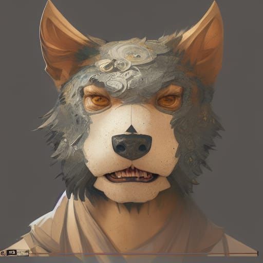 Detailed Fursuit Portrait in Digital Art Style