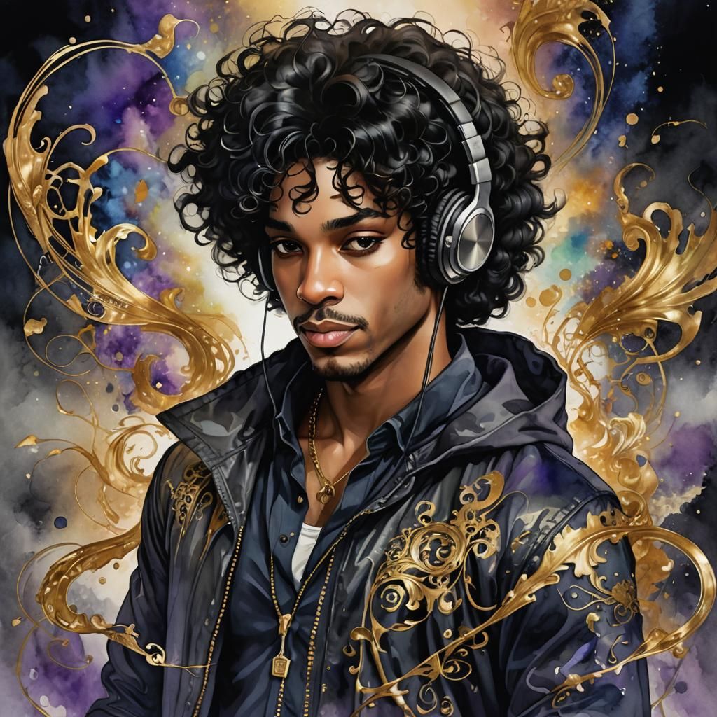 Prince in Fairytale Ambience, Alcohol Ink Watercolor