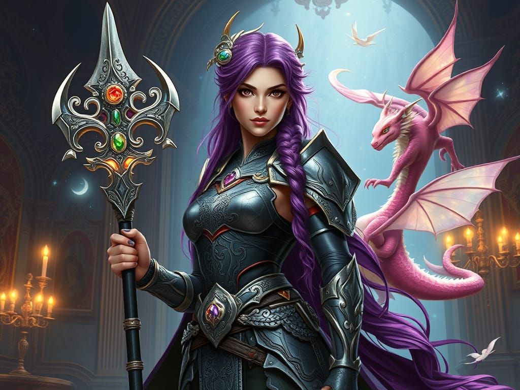 Majestic Fantasy Warrior Unfurls Unyielding Determination