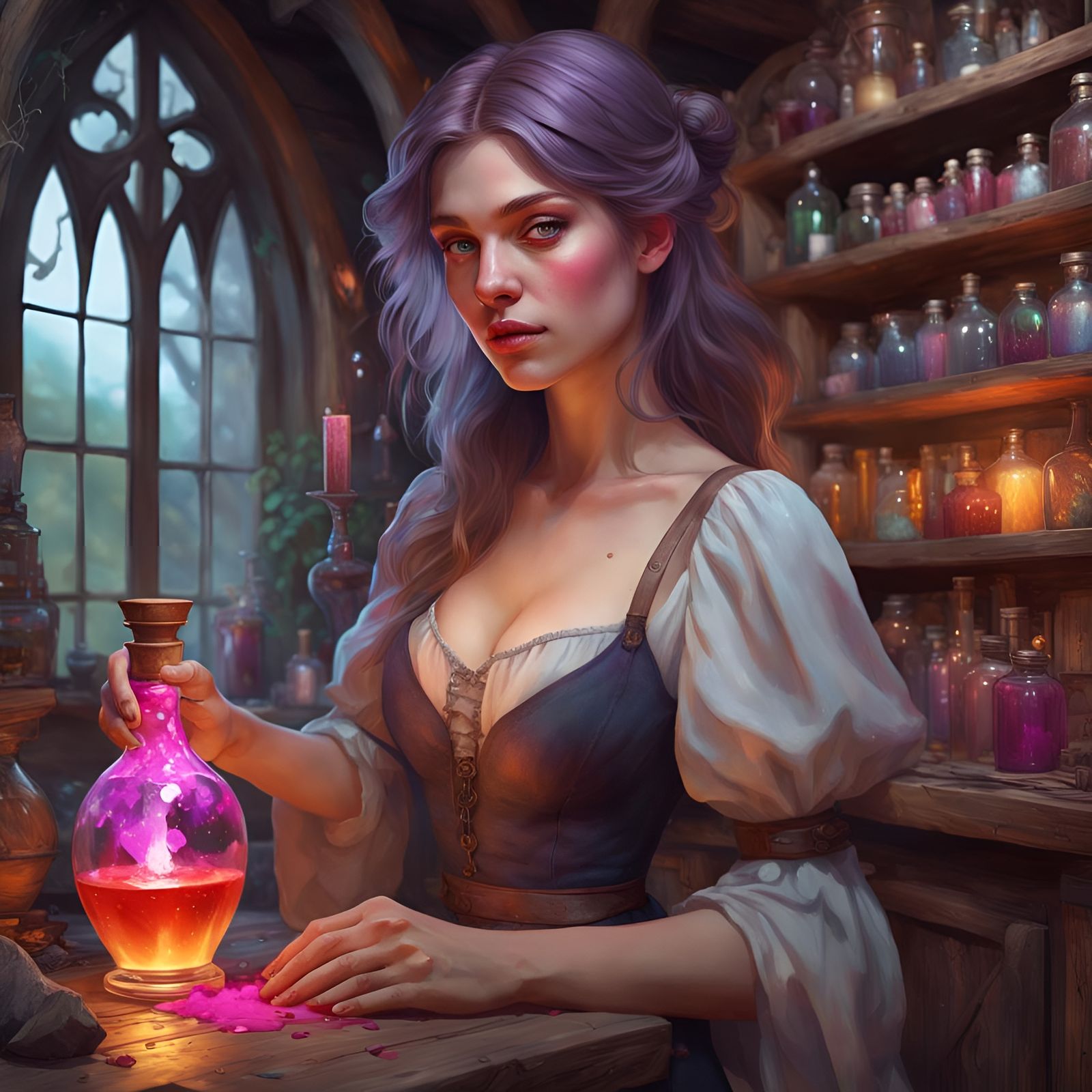 Love Potion Portrait in Digital Art Style