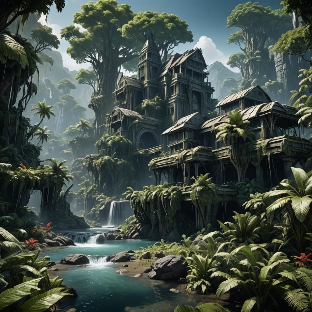 Detailed Matte Painting of Crysis in Unreal Engine 5