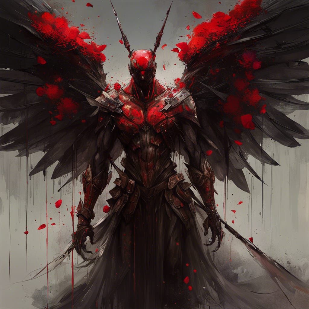 Sinister Flower-Winged Creature in Vibrant Digital Art