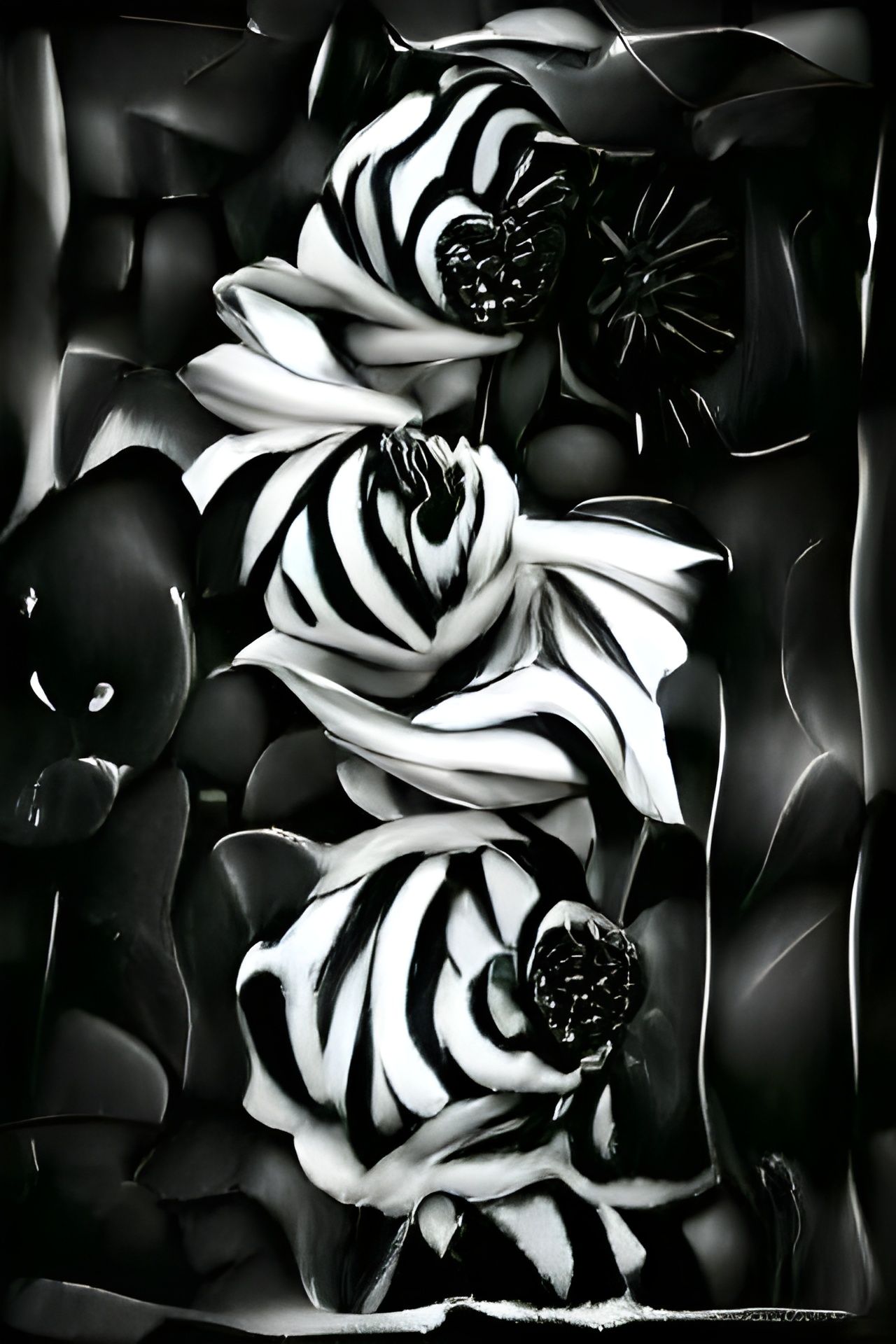 Abstract Psychedelic Black and White Design