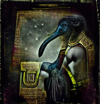 Dark Grunge Daguerreotype of Thoth