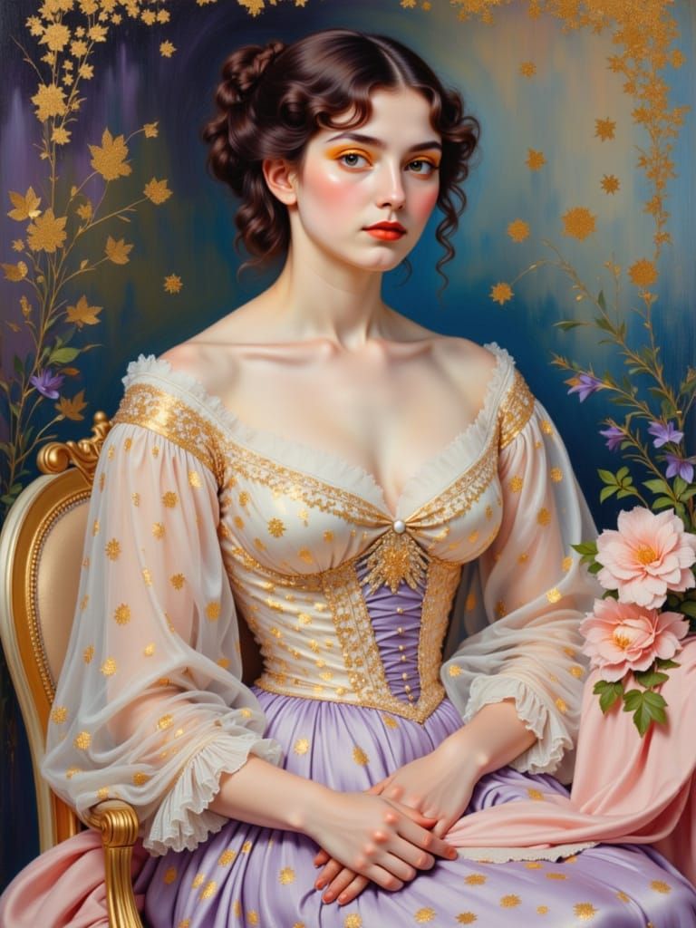 Enchanting Portrait of Princess Albert De Broglie in Romanti...