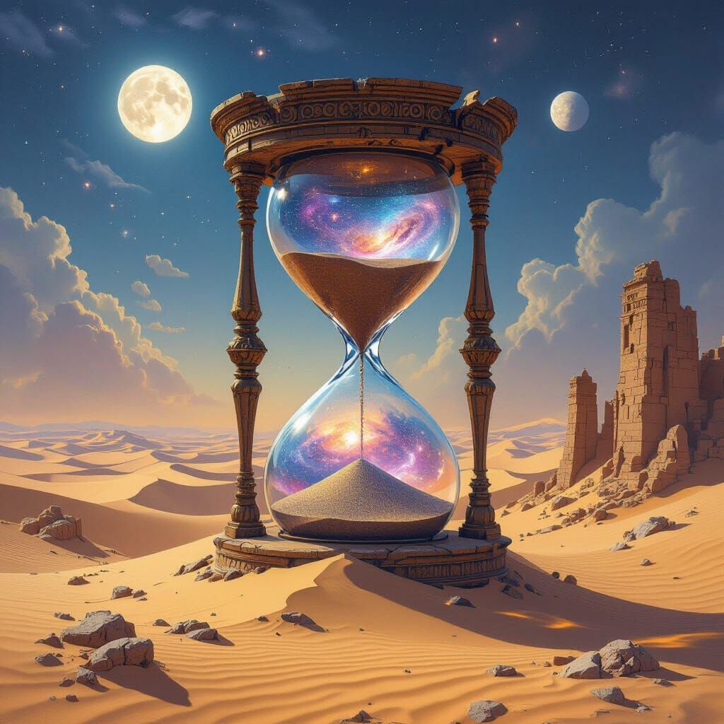 A colossal, ancient hourglass,