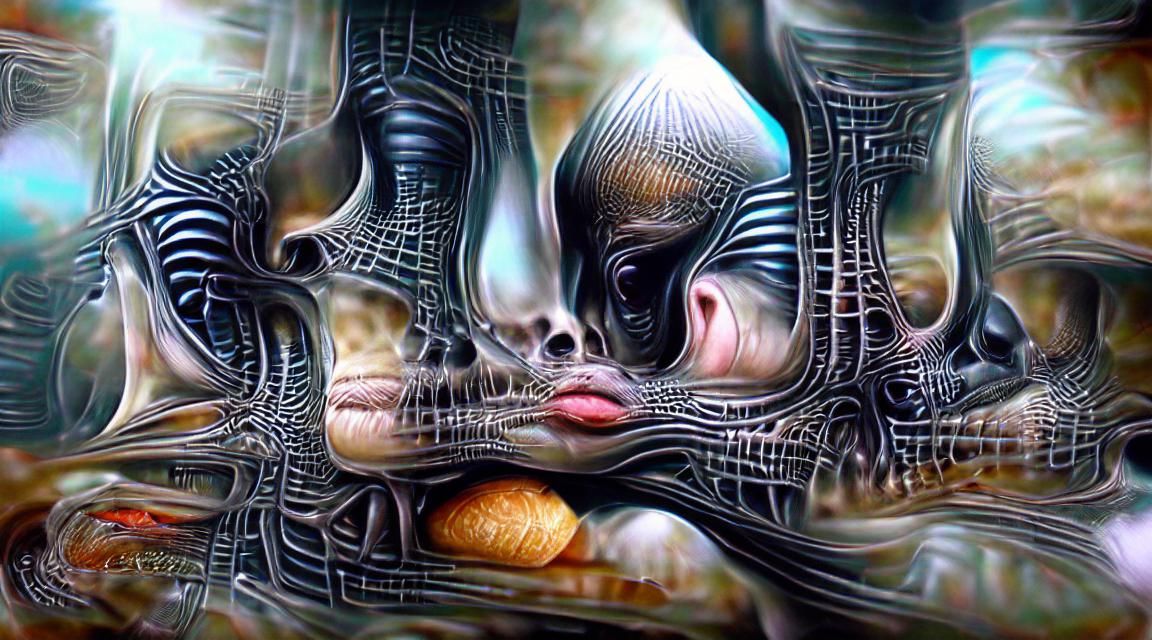 Geometric Surrealism in Style of H.R. Giger