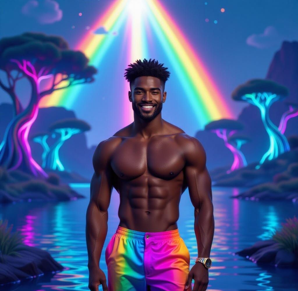 Striking Black Man Celebrates Pride in Alien Eden