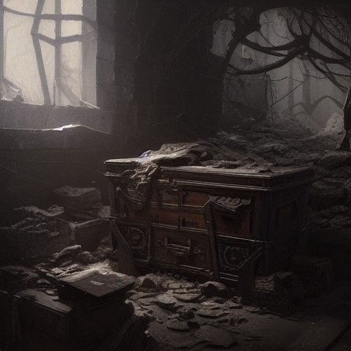 Sinister Mimic Chest in Dark Fantasy Style