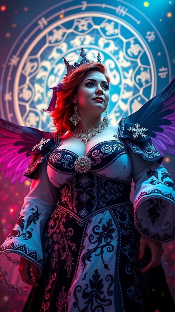 Vibrant Zodiac Goddess Radiates Mystical Energy