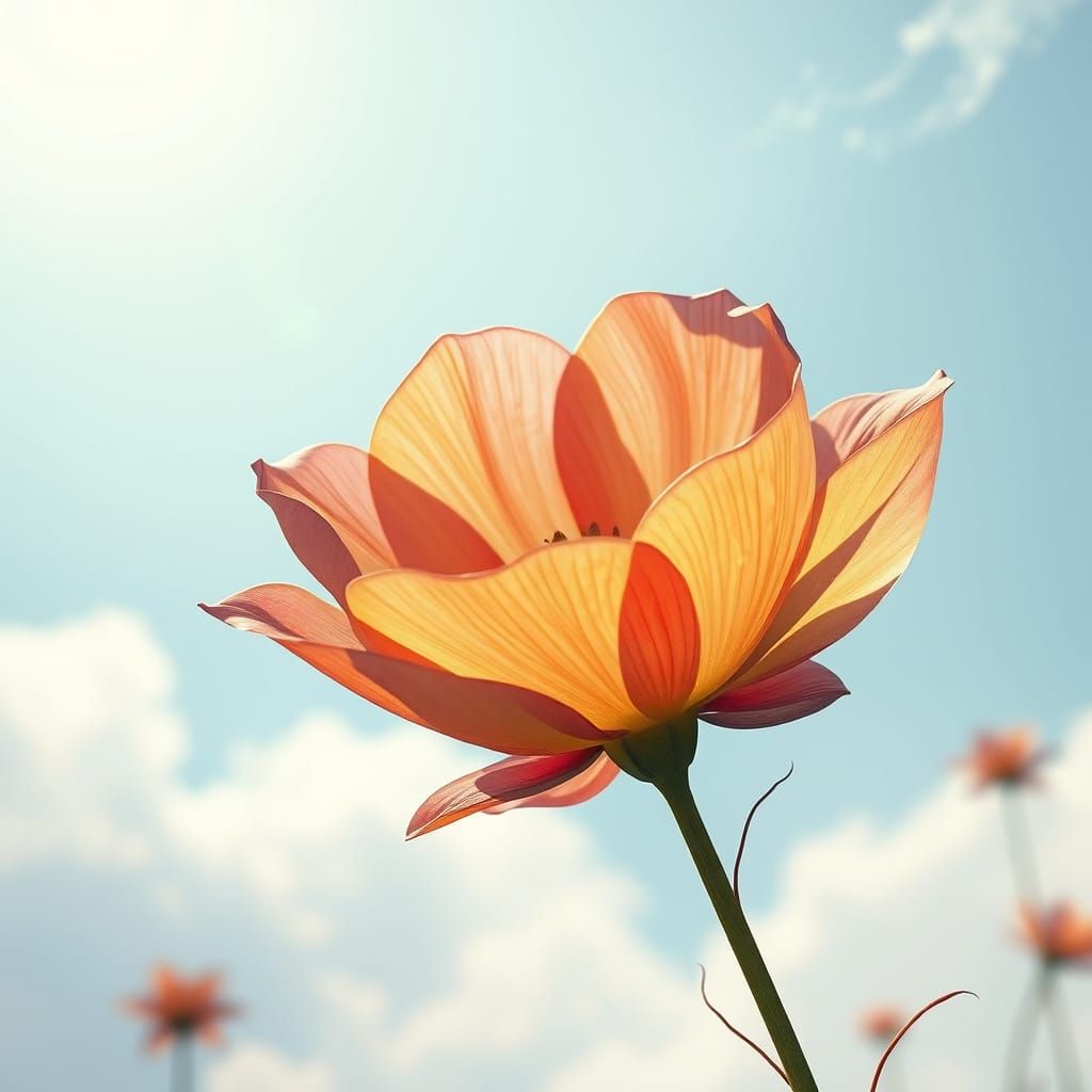 Rainbow Flower Blooms in Dreamy Skies