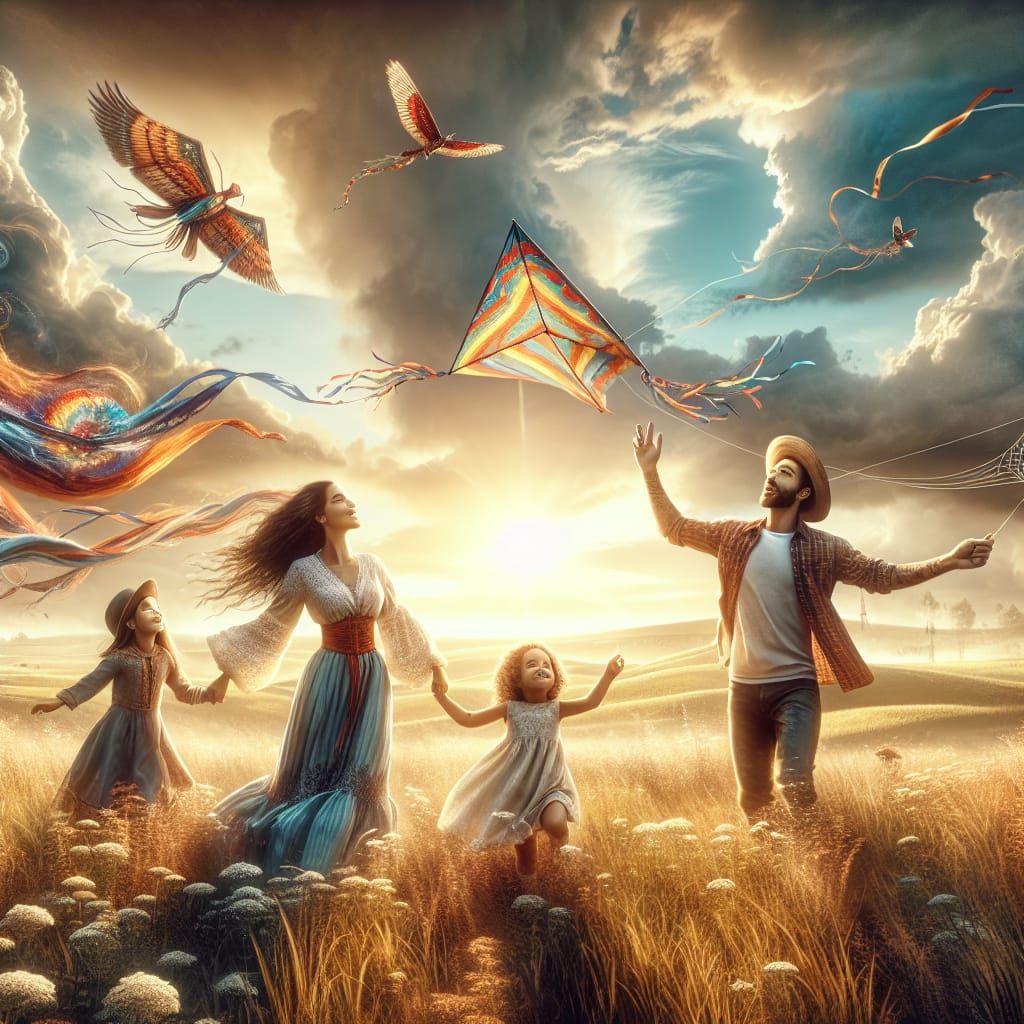 Family Kite Flying: An Epic Digital Matte Painting