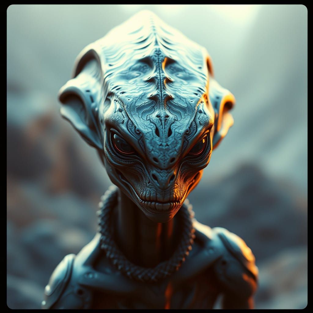 Dramatic Alien in a Misty Pandora Landscape, Shot in Cinemat...