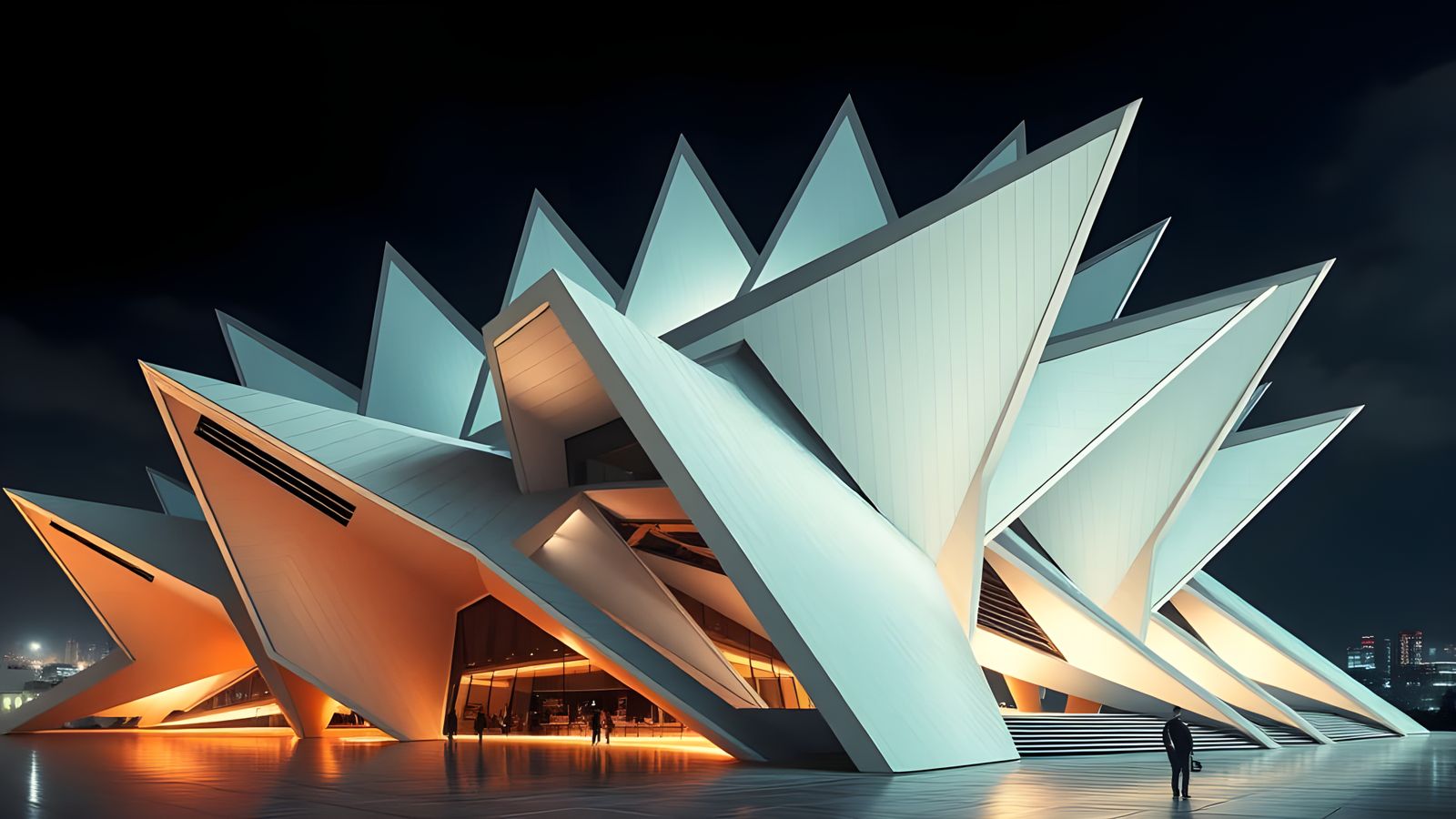 Sculptural Architectural Mass with Interlocking Planar Volum...