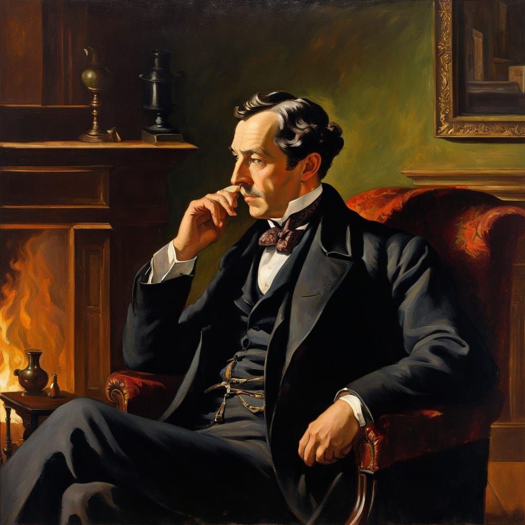 Sherlock Holmes in Post-Impressionistic Oil Painting