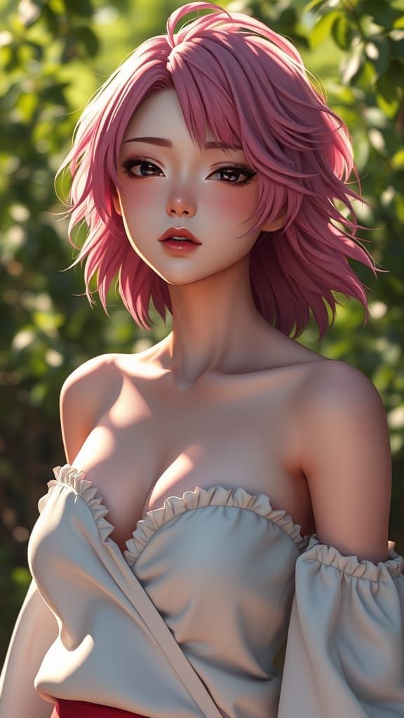Sakura Haruno Reimagined as High-Fashion Anime Model