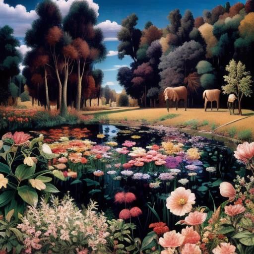 Photorealistic Scene in Henri Rousseau Style