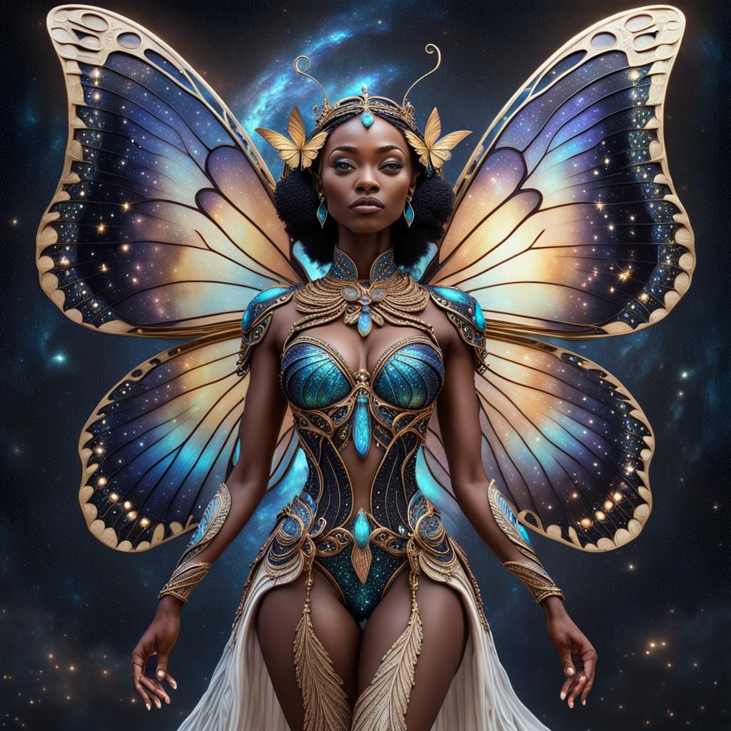 Luminous Fairy Queen in the Milky Way: 3D Render