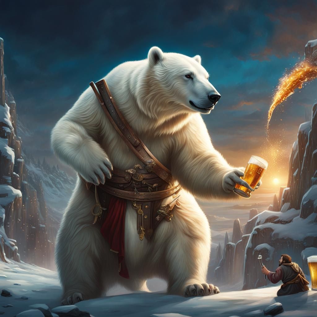 Humorous Beer Spanking: Detailed Matte Painting