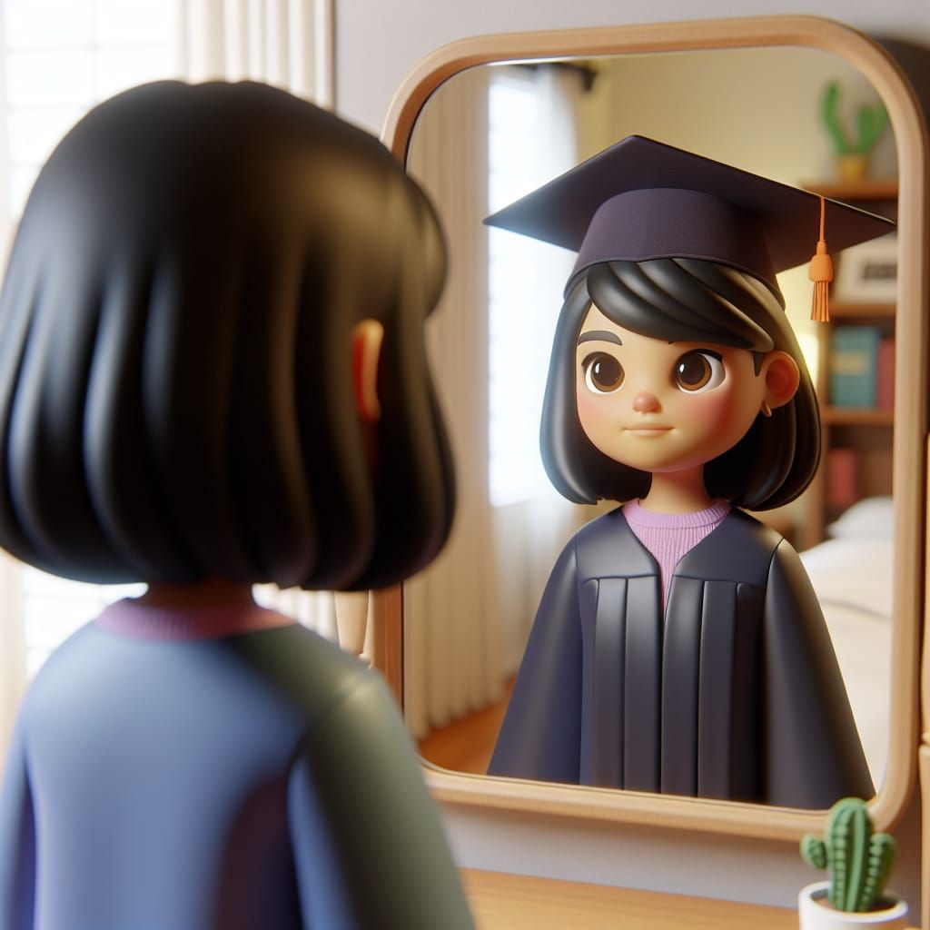 Disney Pixar style 3D little girl, Italian with light brown ...