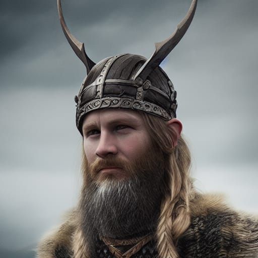 Epic Viking Portrait: Detailed Digital Matte Painting