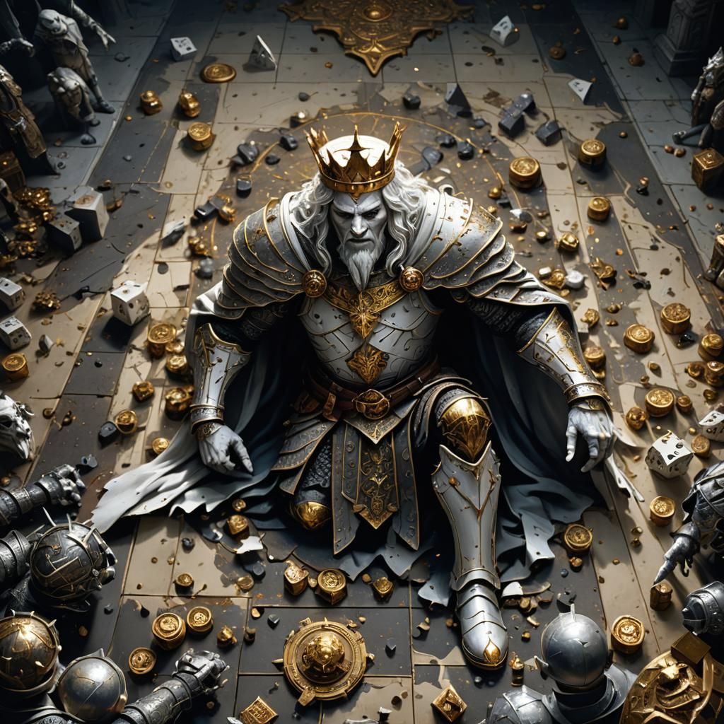 Victorious Chess King in Dark Fantasy Style