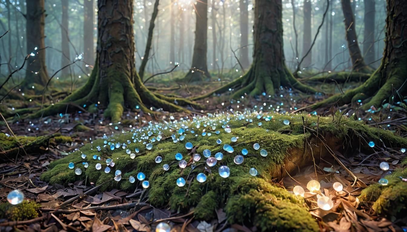 Magical Sparkle in Enchanted Forest: Macro Fantasy