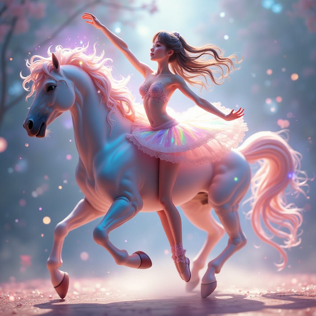 Ethereal Ballerina Dances in Mid-Air, Anime-Style