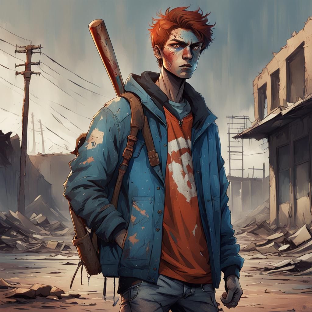 Post-Apocalyptic Teenager in Wasteland Concept Art