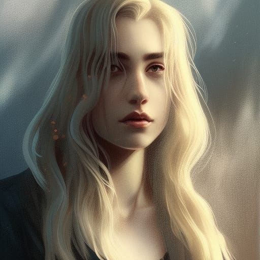 Blonde Investigator Portrait in Art Nouveau Style