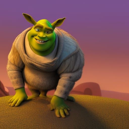Shrek and Donkey Hybrid: Pixar-Style 3D Rendering