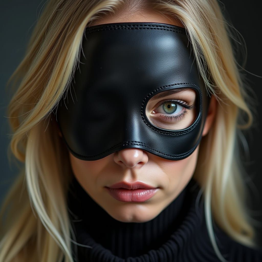Blonde Woman with Mask and Eyepatch