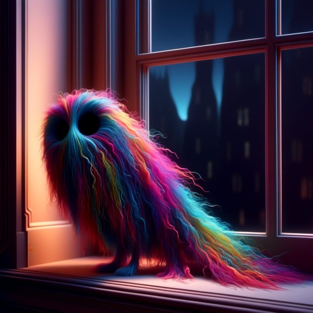 Macro Photograph of a Feather on Windowsill