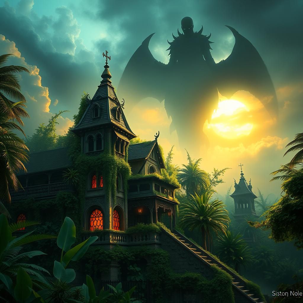 Mystical Casa Encantada with Ominous Sky