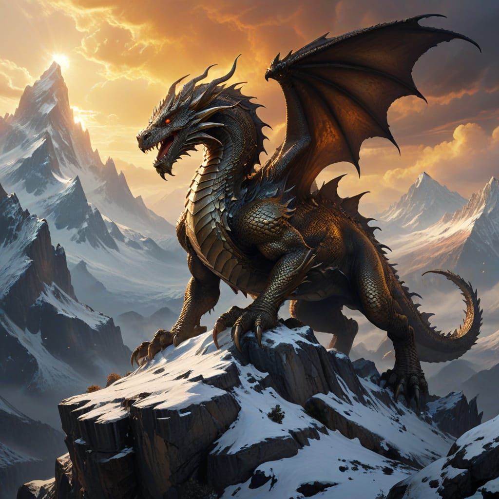 Bronze Dragon Majestic Sunset Perch