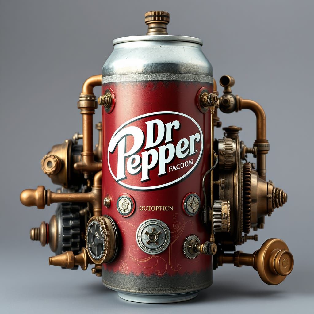 Steampunk Dr. Pepper Can in Industrial Style
