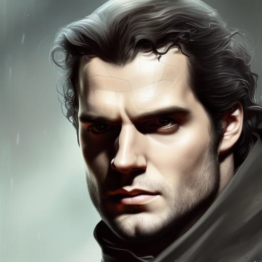 Vampire Portrait in Hyperdetailed Art Nouveau Style