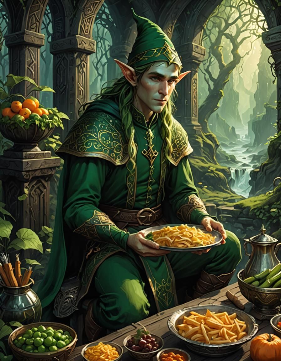 Green elf needs food badly.