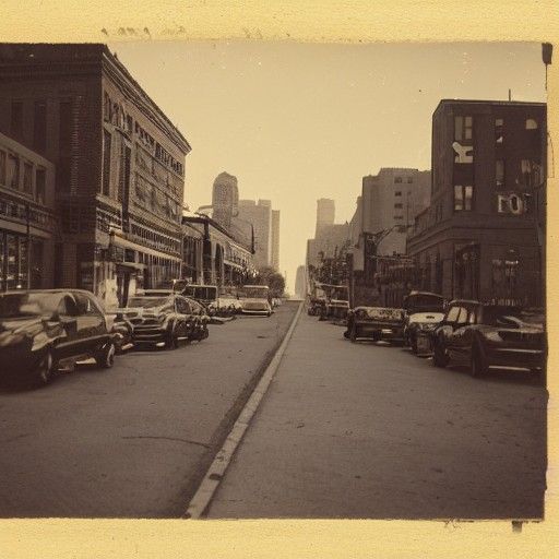 Golden Hour Cityscape in Calotype Style