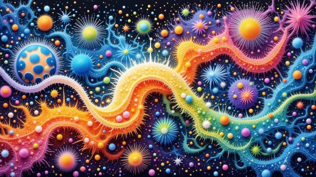 Kinetic Biomorphism in Pointillism Style