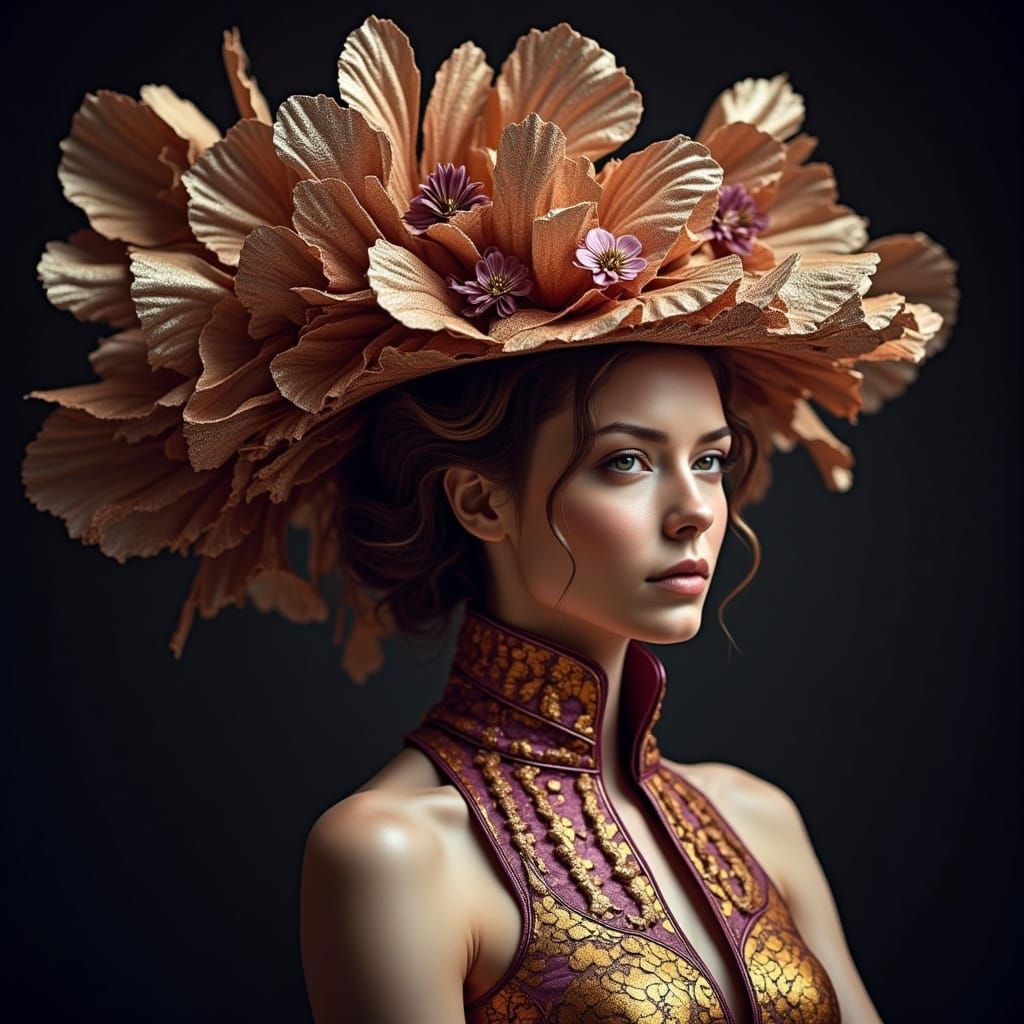 Exquisite, intricately designed, flowing, hat crafted by Star