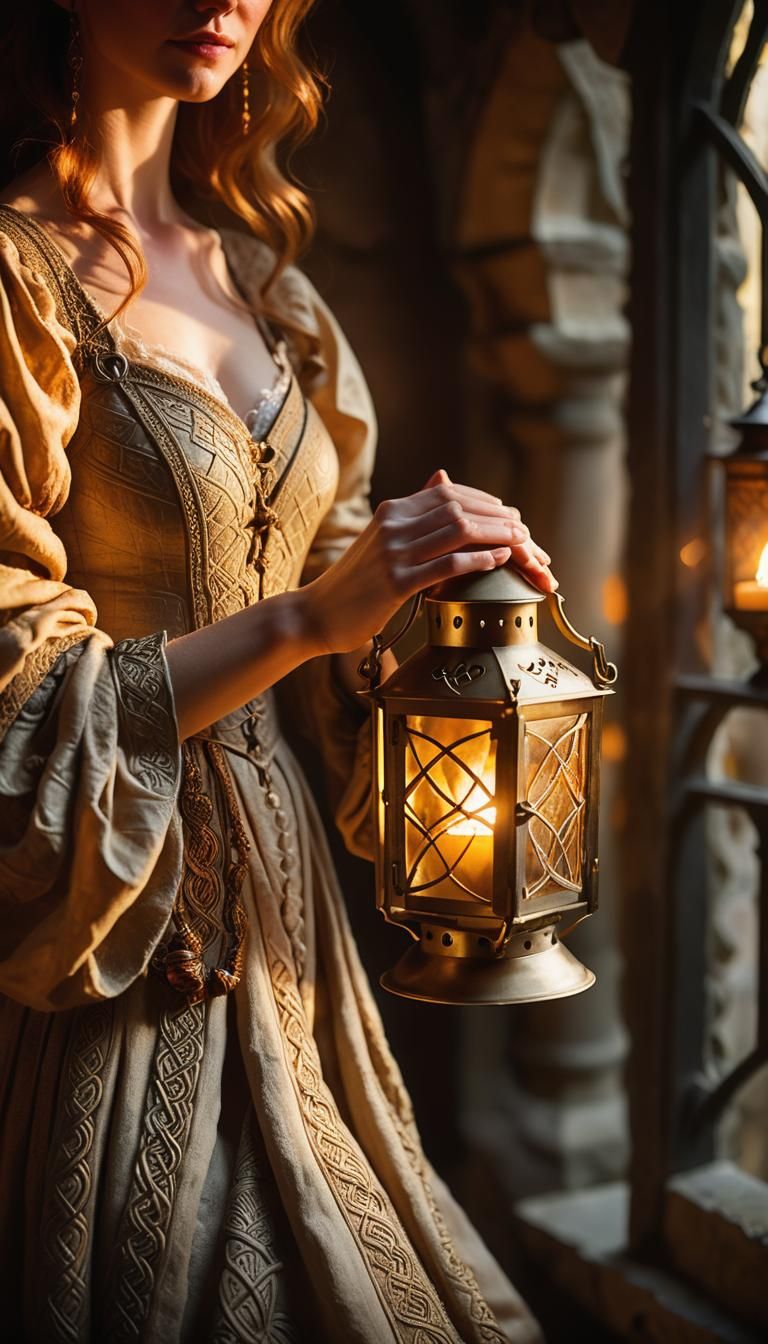 Maiden with Lantern in Renaissance Style
