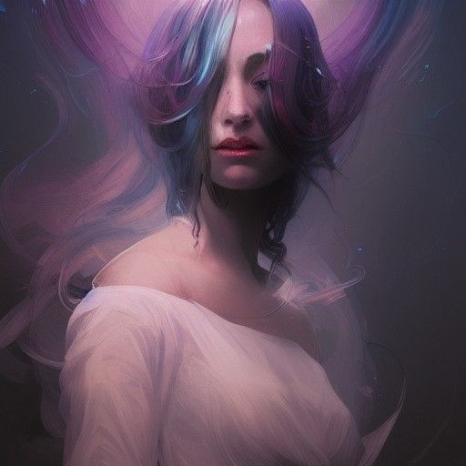 Ethereal Ghost Lady Portrait in Hyperdetailed Style