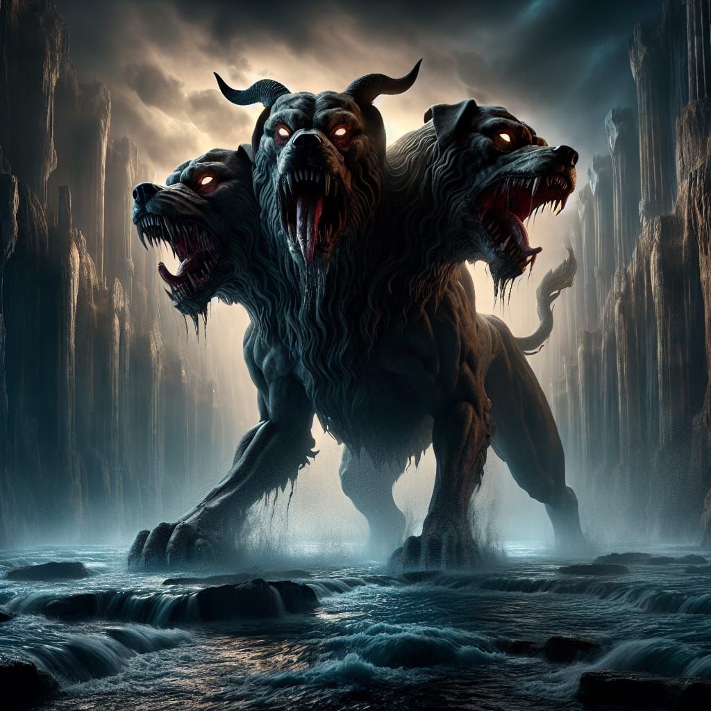 Menacing Cerberus: Guardian of the Underworld