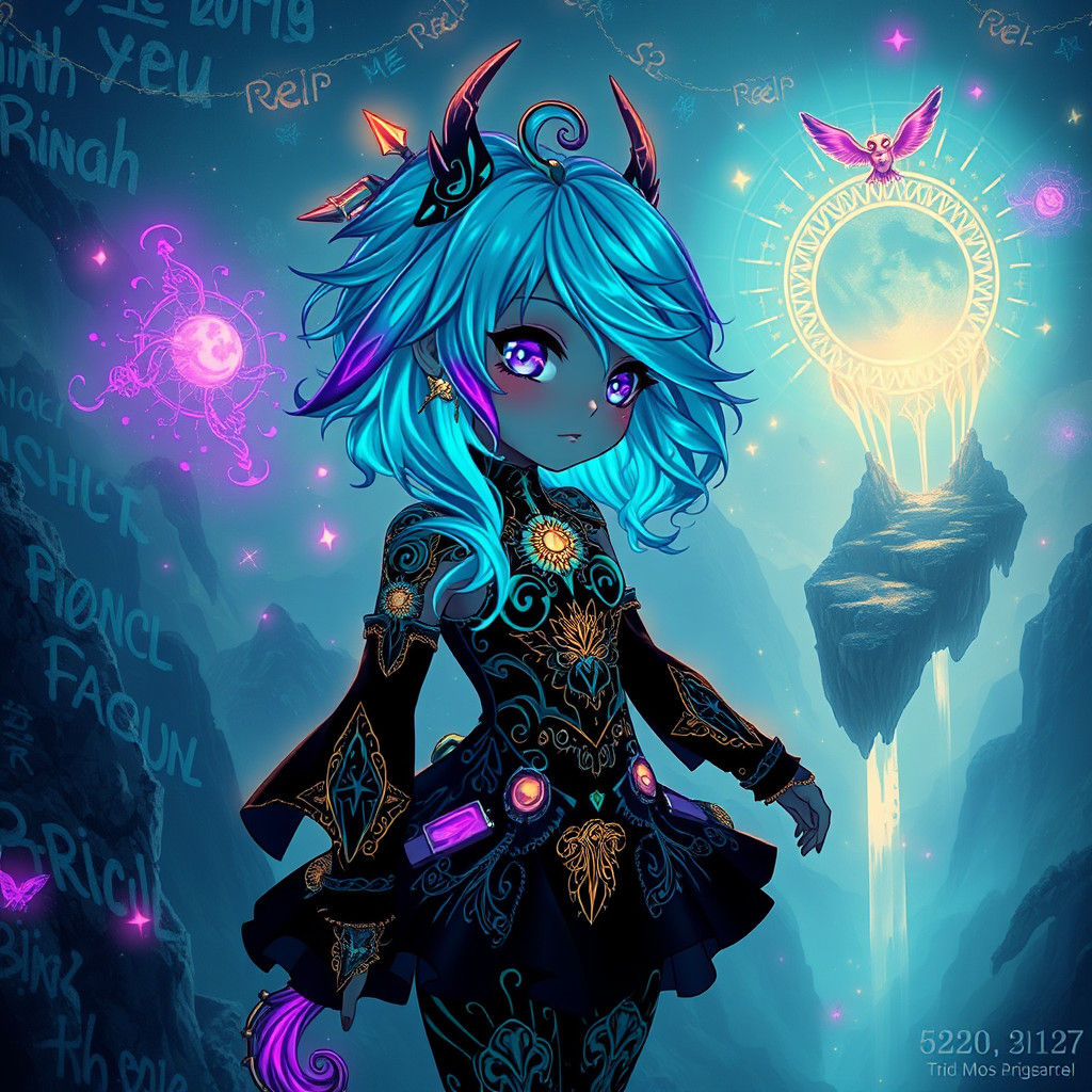 Goth Girl in Dreamlike Realm: Graffiti Art