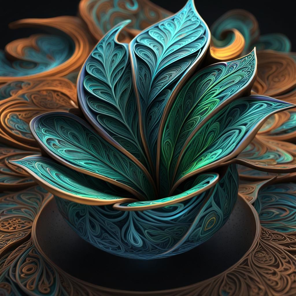 Glow-in-the-Dark Clay Pot Leaf Concept Art