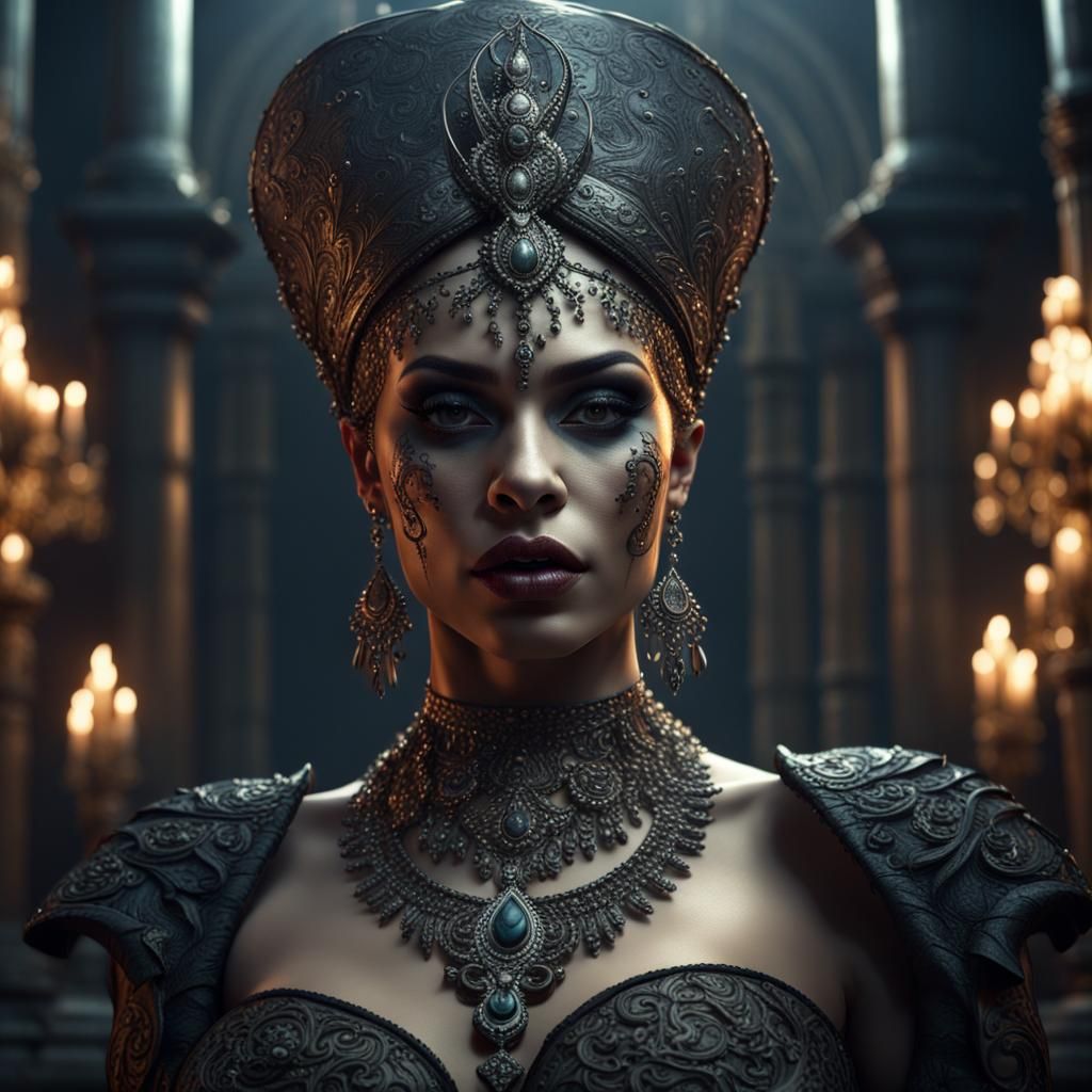 Glamour Shot of a Dark Queen Rendered in Octane